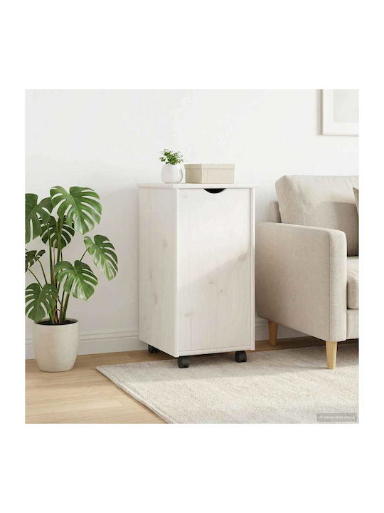 Office Drawer Made of Solid Wood White 34x39x65.5cm