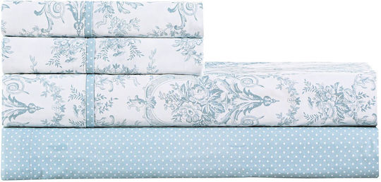 Liolios Home Chantal Σετ Υπέρδιπλο 4τμχ 245x270εκ. Aqua Liolios Home Chantal Σετ Υπέρδιπλο 4τμχ 245x270εκ. Aqua