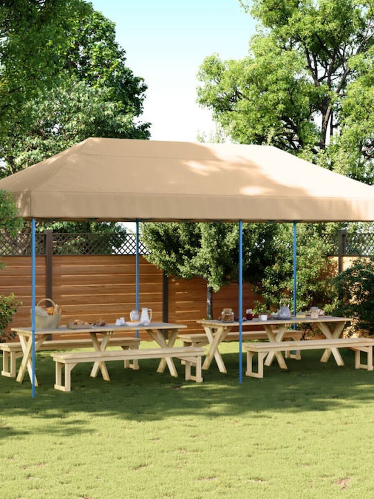 Klikareto Zusammenklappbares Gazebo Garten Beige 3x6m