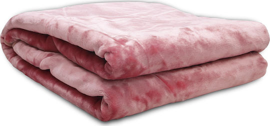 Sunshine Iris Velvet Blanket Single 160x220cm Coral 041-37-Coral