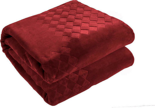 Guy Laroche Große Super-Queen Decke 220x240cm Burgundisch