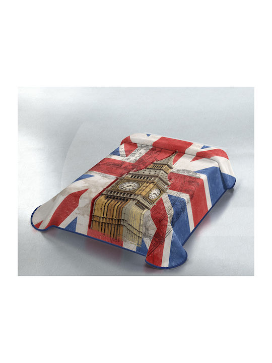 Belpla London-328 Κουβέρτα Ισπανίας Βελουτέ Μονή 160x220εκ. Πολύχρωμη