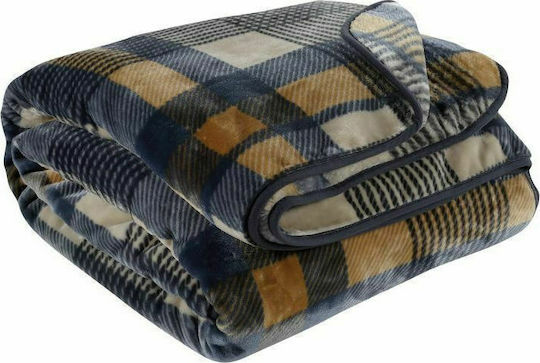 Das Home 0462 Pătură Super King 220x240 cm Bej / Negru / Ocru