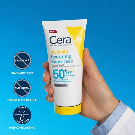 CeraVe Invisible Хидратиращ Водоустойчива Слънцезащитна Лосион За Лице и Тяло SPF50+ 75ml