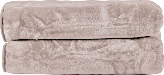 Kentia Notte Κουβέρτα Βελουτέ King Size 260x240εκ. Beige