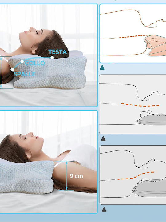 Μαξιλάρι Ύπνου Memory Foam Ανατομικό 63x38x9cm