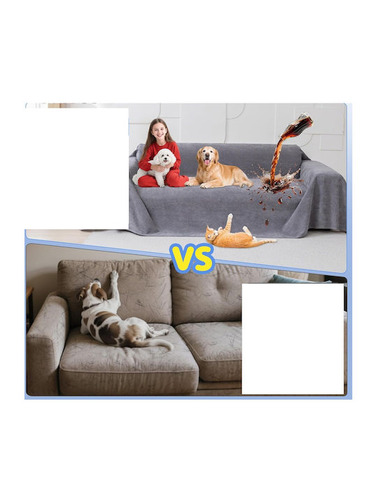Husă Elastică Impermeabilă Pentru Canapea Cu Două Locuri Gri 150x71cm