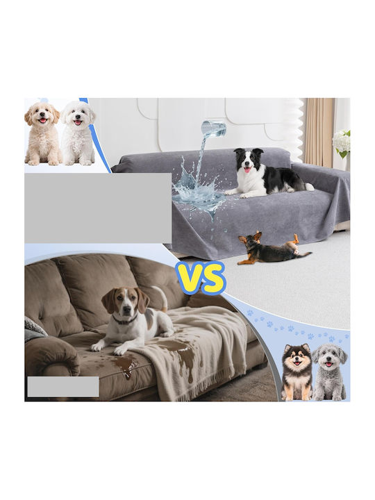 Husă Elastică Impermeabilă Pentru Canapea Cu Două Locuri Gri 150x71cm