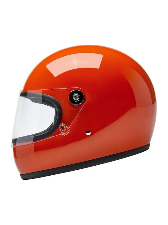 Biltwell Gringo S Gloss Hazard Orange Motorcycle Helmet Full Face DOT / ECE 22.06
