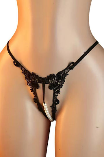Women's String Pearls Annamu Black A-1175