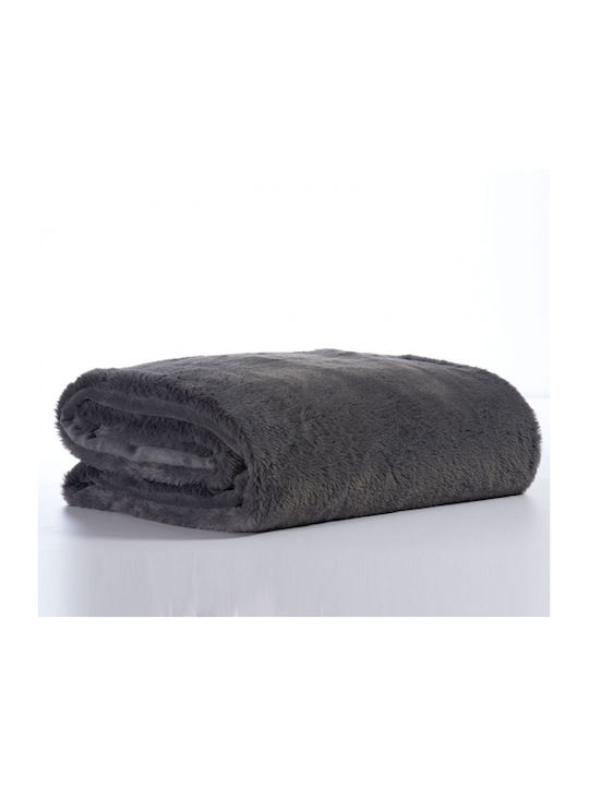 Nef-Nef Homeware Warmer Furry Blanket Super Double 240x220cm Gray