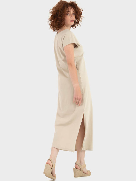 Sommer Midi Damenkleid Ecru