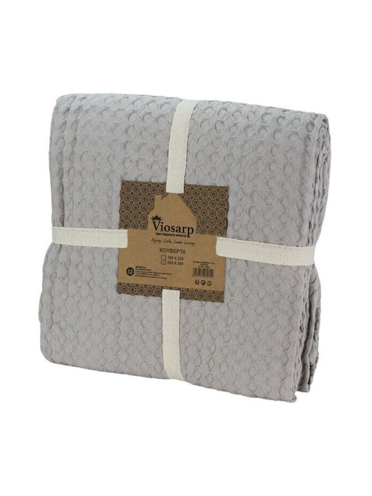 Viosarp Κουβέρτα Πικέ Υπέρδιπλη 220x240εκ. Light Grey