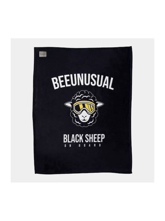Bee. Unusual. Black Sheep Κουβέρτα Fleece Καναπέ 127x152εκ. Black
