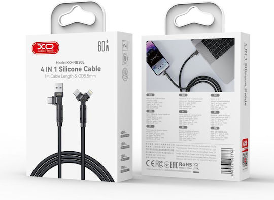 XO Cablu USB la Type-C / Lightning 16.005.0414