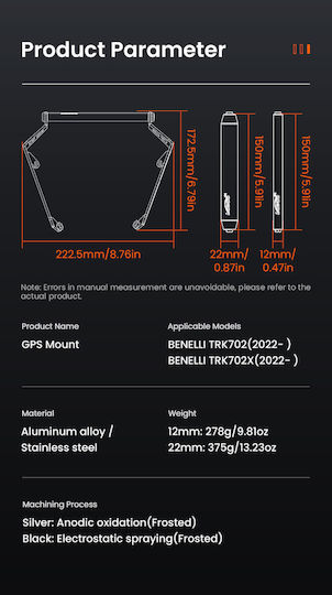 Loboo Gps Mounting Kit Beneli Trk702 2022 22mm Bar