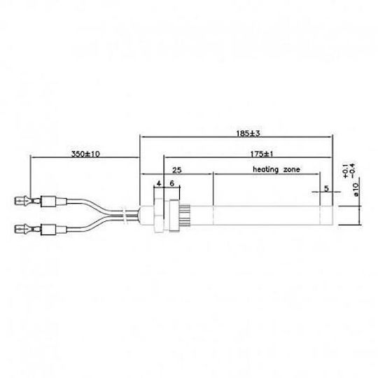 Отоплителна Устойчивост За Пелетна Печка Burnit Piazzetta Karmek Mcz Ungaro Superior Cadel Дължина 185 Mm 350w X2