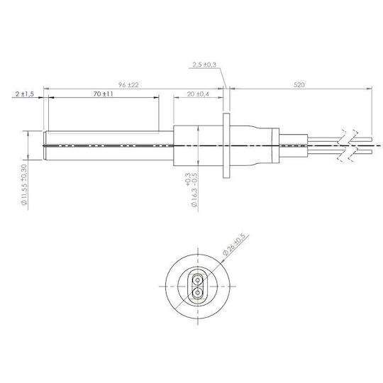 Керамичен Отоплителен Елемент за Пелетна Печка Eta Grant Spira Comfortbilt Дължина 107mm 260w X3
