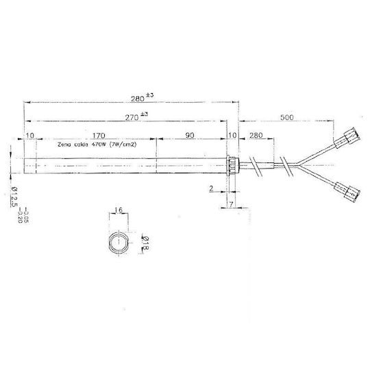 Pellet Stove Heating Element Length 280mm 470w Edilkamin X2