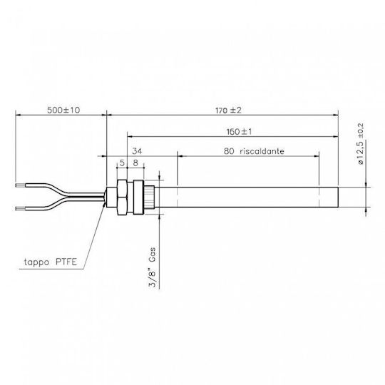 Отоплителна Устойчивост За Пелетна Печка Дължина 170mm 350w Burnit Palazzetti Royal Pasqualicchio X2