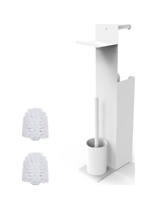 Relaxdays Metallische Toilettenbürste Badezimmer Weiß