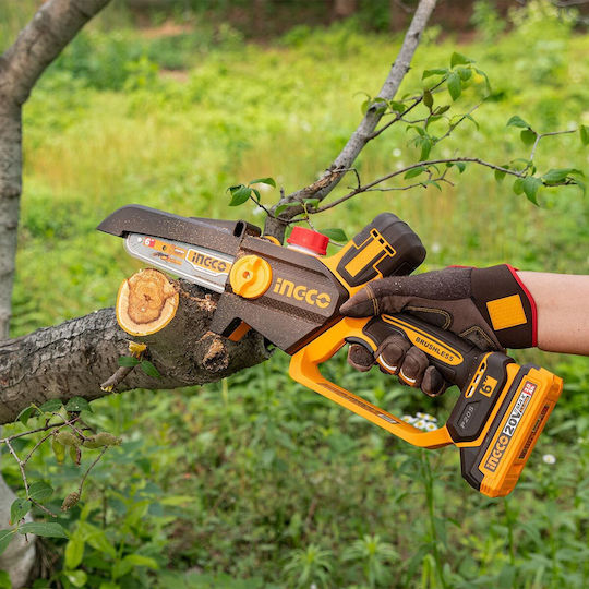Ingco Motoferăstrău Pentru Toaletare Cu Baterie Solo 20V 1.5kg Cu Lamă 15cm