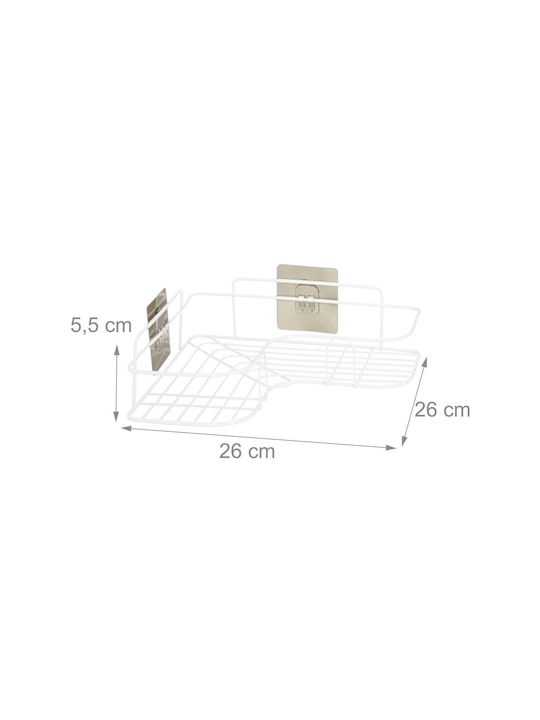 Relaxdays Wall Metal Shelf 26x26x5.5 cm White