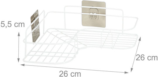 Relaxdays Raft Metalic De Perete 26x26x5.5cm Alb