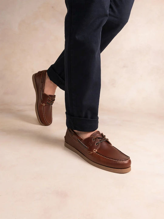 Phenis Δερμάτινα Ανδρικά Boat Shoes σε Ταμπά Χρώμα