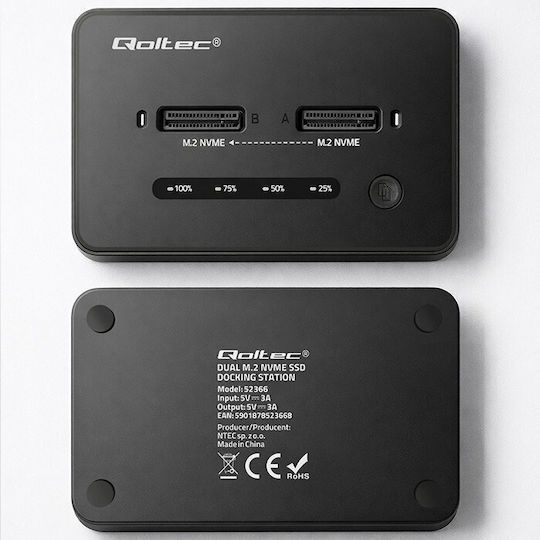 Qoltec Docking Station for PCIe Hard Disks with USB-C Connection 52366