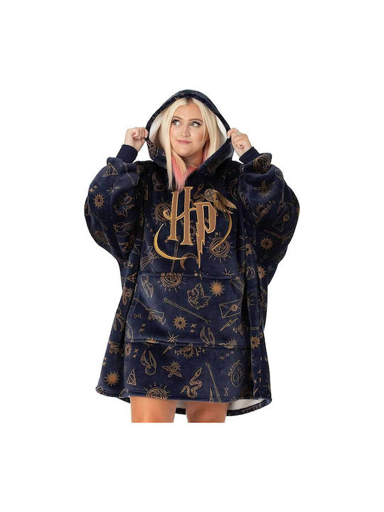 Harry Potter Vuddie Pătură Polar Fleece Cu Mâneci 80x93 cm Albastră