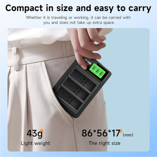 3 Slot Battery Charger Usb 5v Lcd Insta360 Ace Ace Pro Pro 2 B-a-a