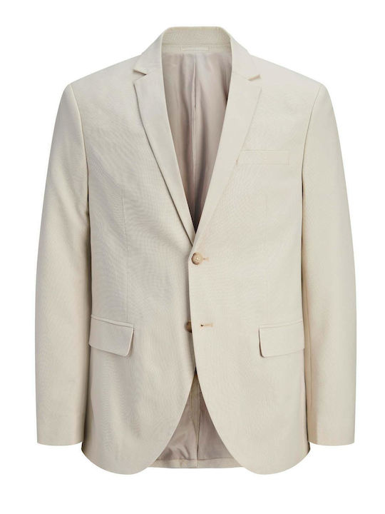 Men’s Suit Jacket with Slim Fit Beige