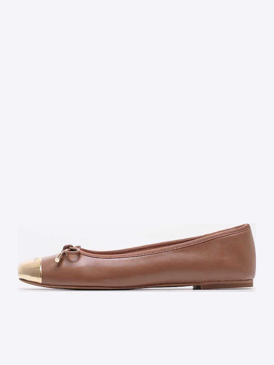 Leather Ballerinas Dafne Tabac Brown