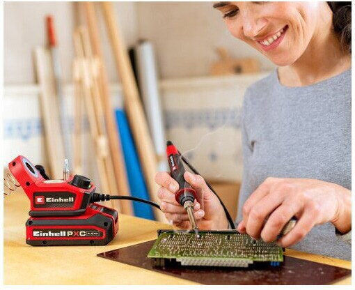 Einhell Cordless Soldering Hammer Einhell Te-si 18/480 Li E Solo Power X-change 18 V 200–480 °c Soldering Lcd Screen Including 2 Pointed Tips 1 Flat Tip Solder Red-black Multicolor
