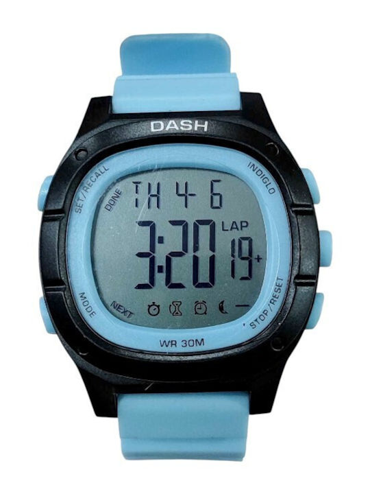 Digital Men's Watch 40mm Battery With Light Blue Rubber Strap