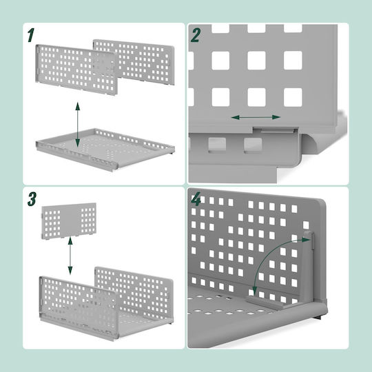 Relaxdays Organizator Plastic Pentru Haine Gri 24.5x33.5x43.5cm 3 Bucăți