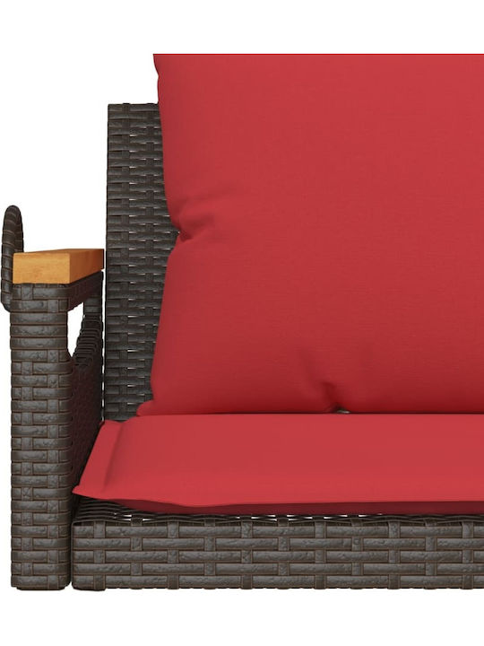 Hanging Armchair Swing with Brown Rattan Pillow Load Weight up to 110kg L109xD62xH40cm