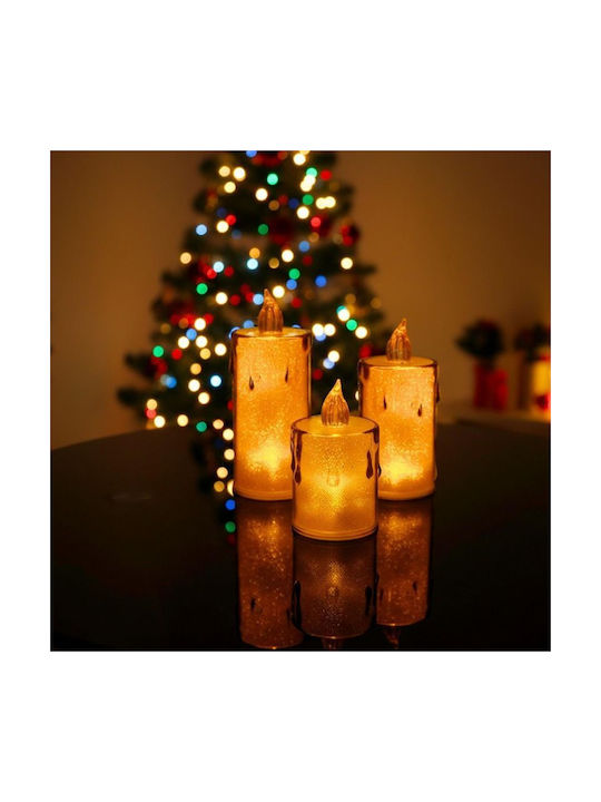 Lumânare Decorativă 8 Cm Chihlimbar Alb Cald 1 Led Alb