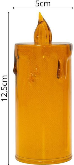 Decorative Candle 12.5 Cm Amber Warm White 1 Led White