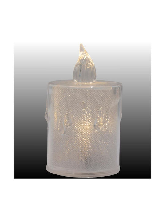 Decorative Candle 8 Cm Transparent Warm White 1 Led White