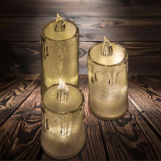 Lumânare Decorativă 8 Cm Transparent Alb Cald 1 Led Alb