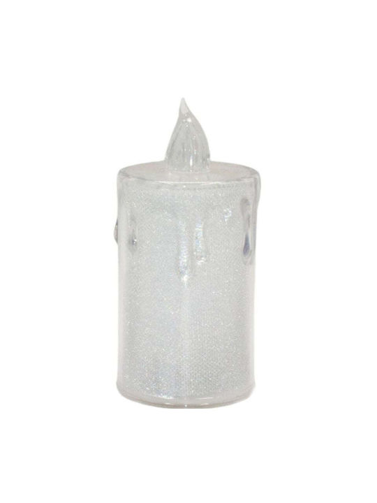 Decorative Candle 3 Pcs Transparent Warm White 1 Led White