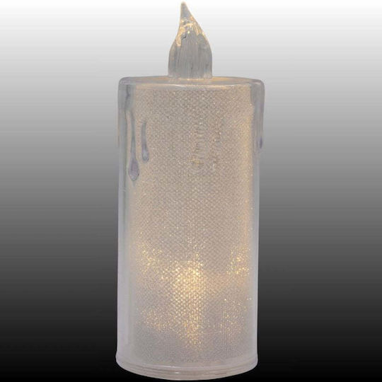 Dekorative Kerze 12,5 Cm Transparent Warmes Weiß 1 LED Transparent