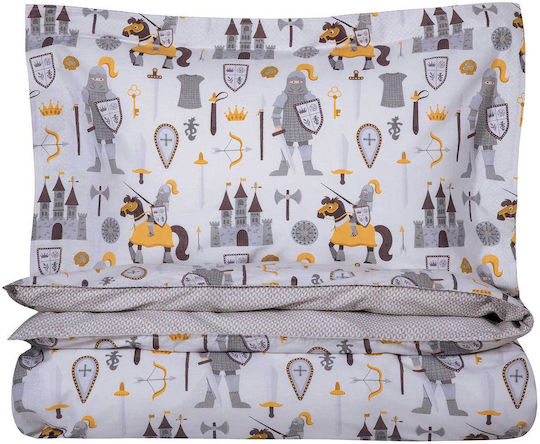 Greenwich Polo Club 8861 Kids Duvet Cover Set Single with Pillowcase Cotton Cream 160x240cm