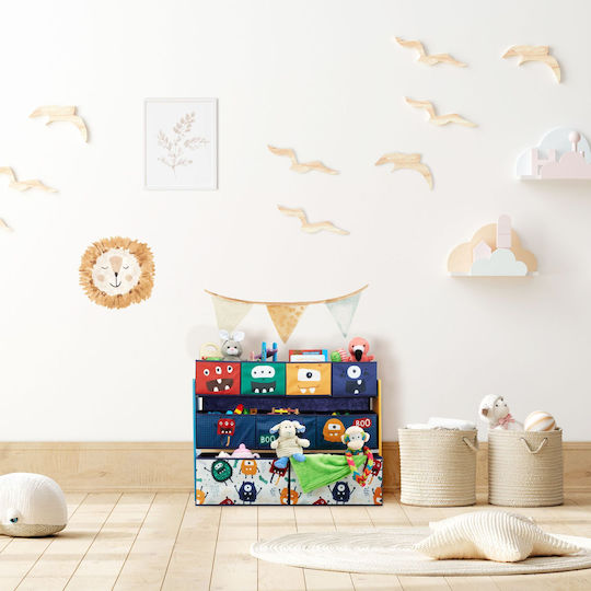 Relaxdays Foldable Fabric Blue Toy Storage Box 70x92.5x30cm