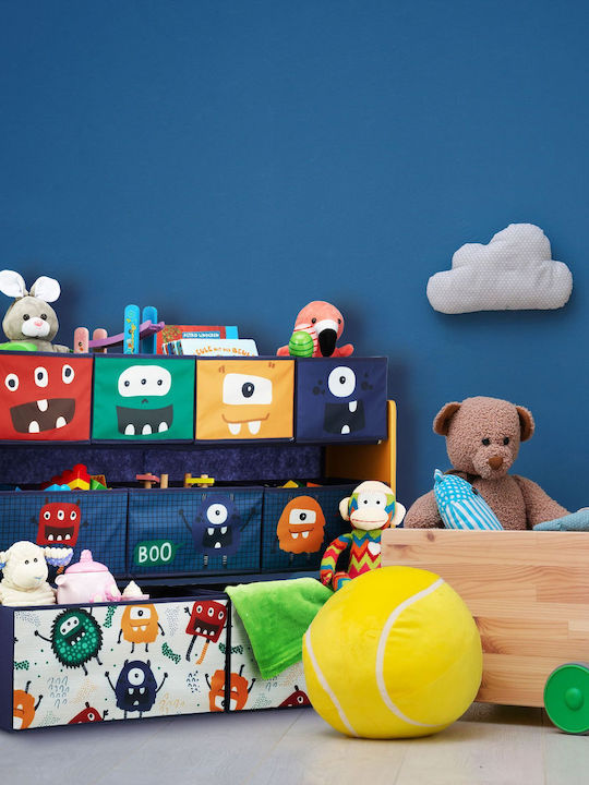 Relaxdays Foldable Fabric Blue Toy Storage Box 70x92.5x30cm