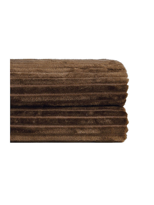 Kentia Jason Κουβέρτα Fleece Μονή 150x200εκ. Καφέ