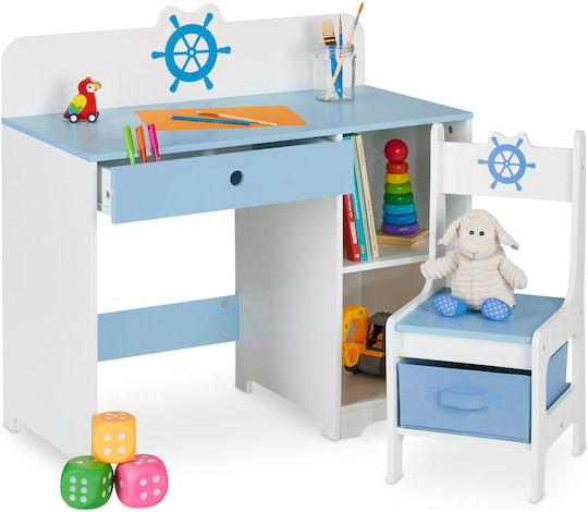 Kinder Schreibtisch Blau Relaxdays