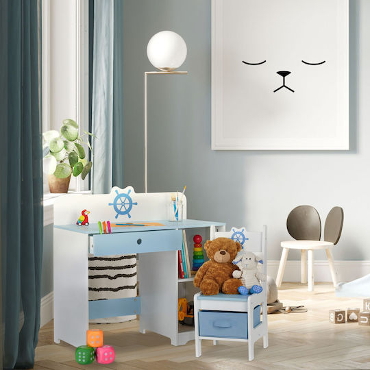 Kinder Schreibtisch Blau Relaxdays